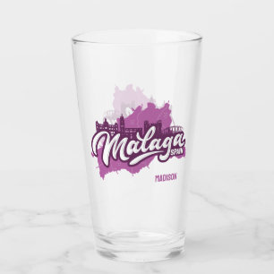 Verre Nom personnalisé / Texte Malaga Espagne