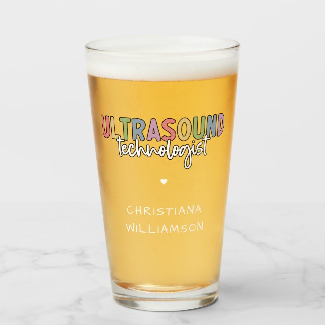 Verre Nom personnalisé Ultrasound Technologist Cadeaux (Devant (rempli))