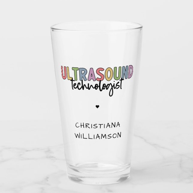 Verre Nom personnalisé Ultrasound Technologist Cadeaux (Devant)