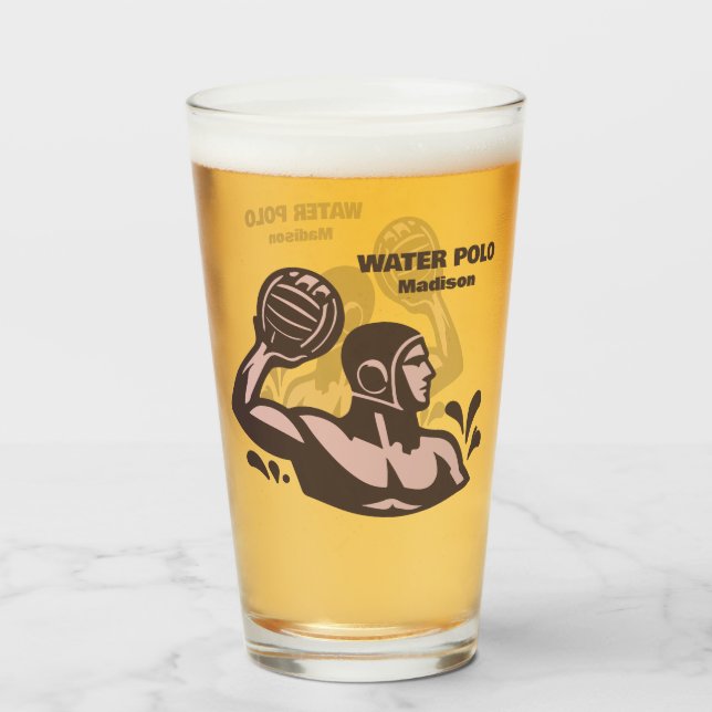 Verre Nom personnalisé Water-Polo (Dos (rempli))