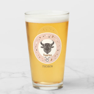 Verre Nom personnalisé Zodiac Sign Taurus