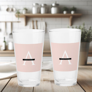 Verre Nom personnel minimaliste Pastel Pink