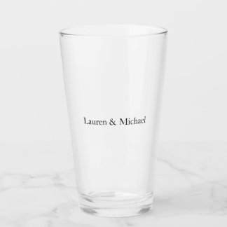 Verre Noms blancs noirs minimalistes mariages