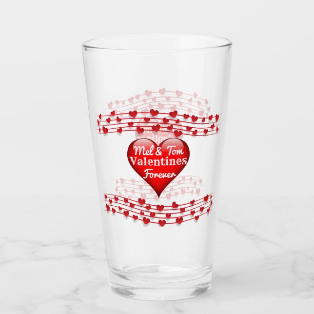 Verre Noms personnalisés Valentines Forever Glass Cup (Devant)