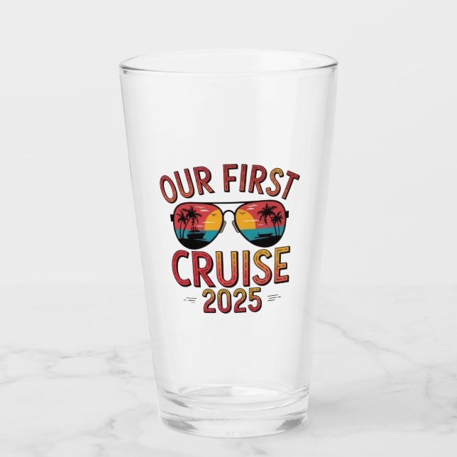 Verre Notre première croisière 2025 - Correspondance de  (Devant)
