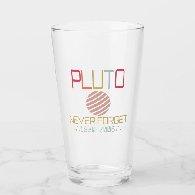 Verre N'Oubliez Jamais Pluto Retro Funny Space, Science (Devant)