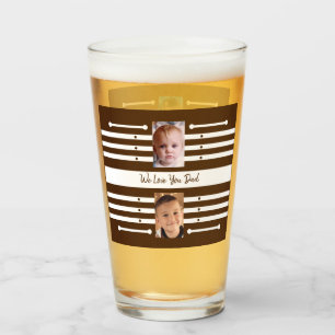 Verre Nous vous aimons Papa enfants photos brune bière