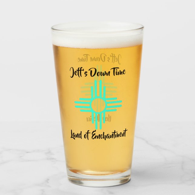 Verre Nouveau-Mexique Nom personnalisé Zia Sun Symbole c (Dos (rempli))