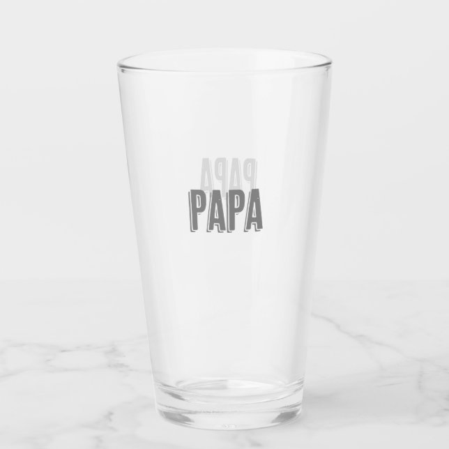 Verre Nouveau Père "Papa" Texte (Devant)