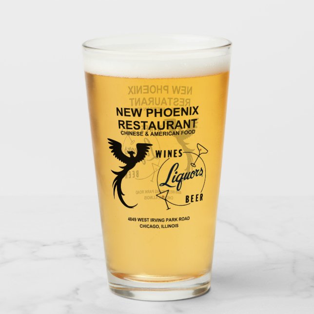 Verre Nouveau Phoenix Restaurant, Chicago, IL (Devant (rempli))