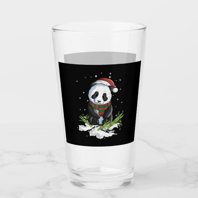 Verre Nouvel Noël Panda neige hiver Noël (Devant)