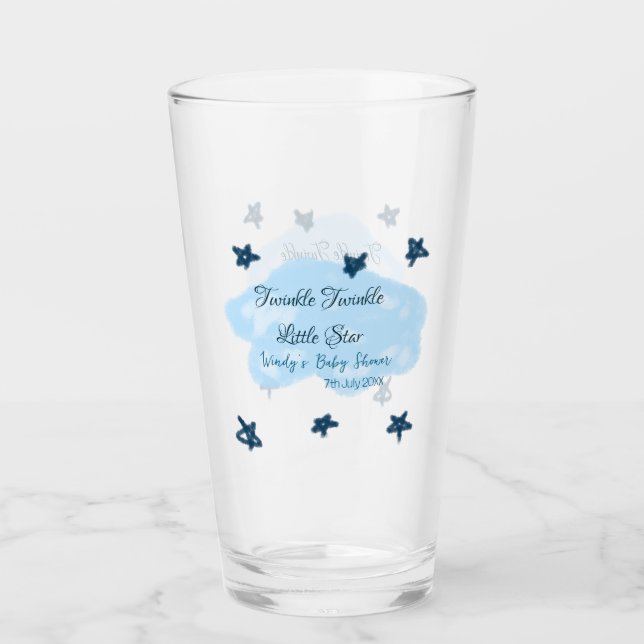Verre Nuages bleus scintillant Twinkle Little Star bébé  (Devant)