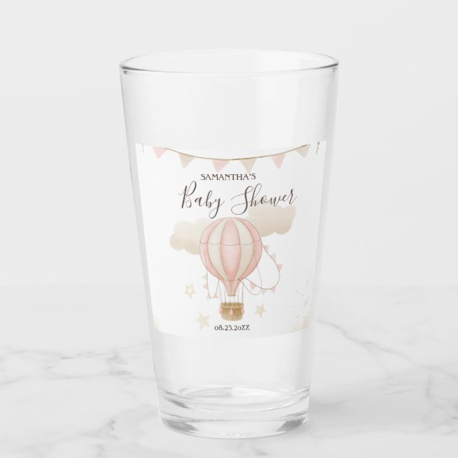 Verre Nuages de ballon à air chaud rose (Devant)