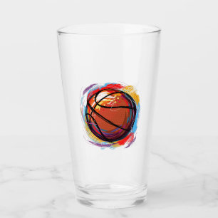 Verre numériquement conception de basket-ball peint