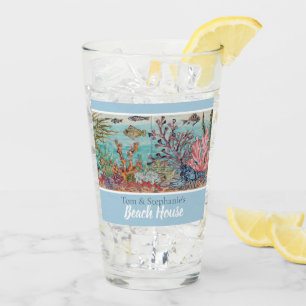 Verre Ocean Sea Life Custom Beach House Fish Corail Art