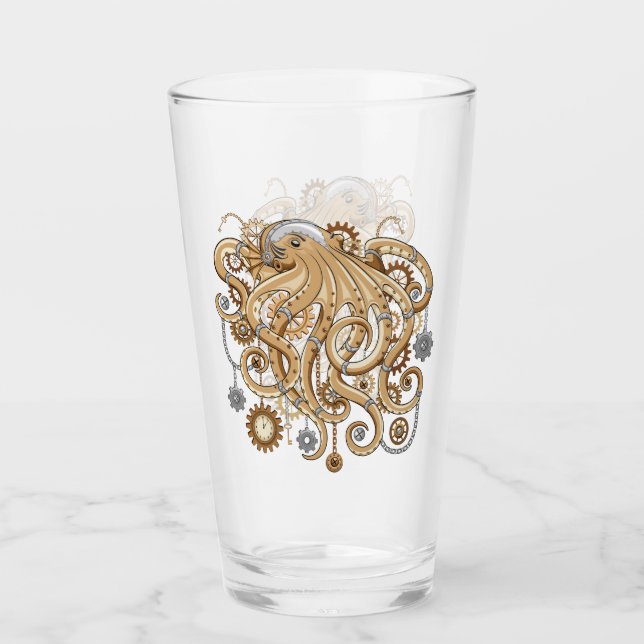 Verre Octopus Steampunk Surreal Retro Style Machine (Devant)