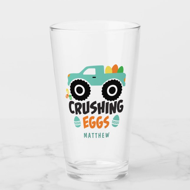 Verre OEufs de broyage Cool Moderne Pâques Nom du camion (Devant)