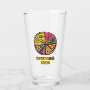 Verre OEuvre d'art de la pizza Everything by Kareem