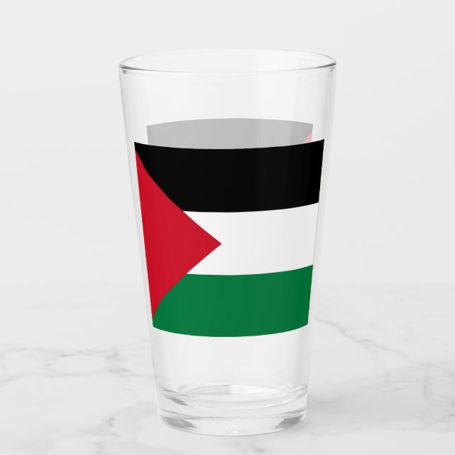 Verre officiellement le drapeau de l'État de Palestine (Devant)