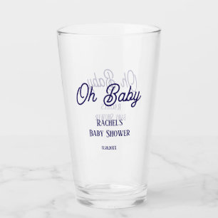 Verre Oh Baby Baby shower Navy Blue Script Cadeau Favori