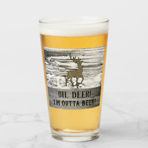 Verre Oh Deer Funny Citation de bière Rustic Man Cave
