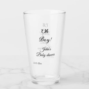 Verre oh garçon fille baby shower ajouter nom date année