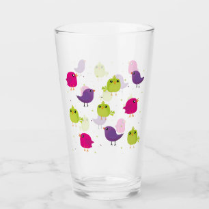 Verre Oiseaux colorés mignons