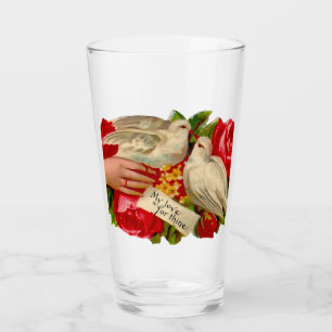 Verre Oiseaux vintages Victorian Love Dove Art classique