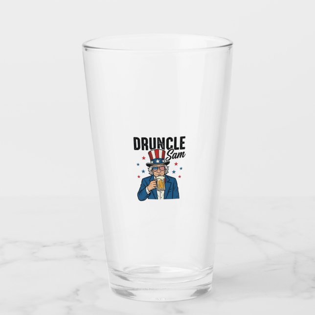Verre Oncle Sam drôle de conception vectorielle de bière (Devant)