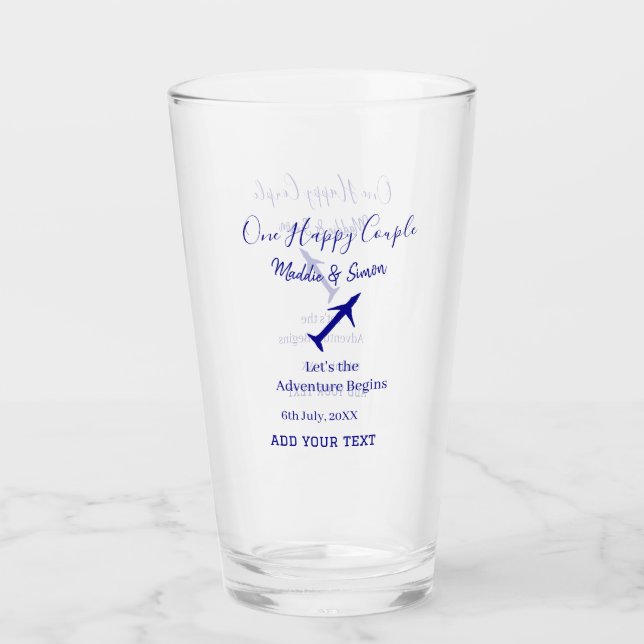 Verre One happy Couple, l'aventure commence co mariage (Devant)