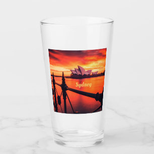 Verre Opéra de Sydney Australie Orange Sky