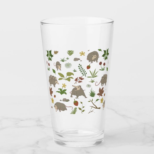 Verre Opossums dans un champ de baies (Devant)