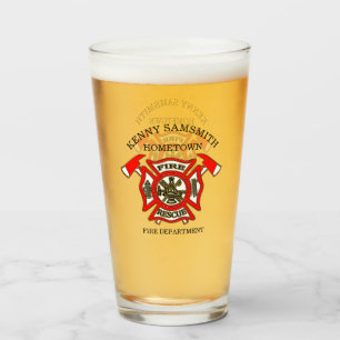 Verre Or de logo de corps de sapeurs-pompiers et insigne