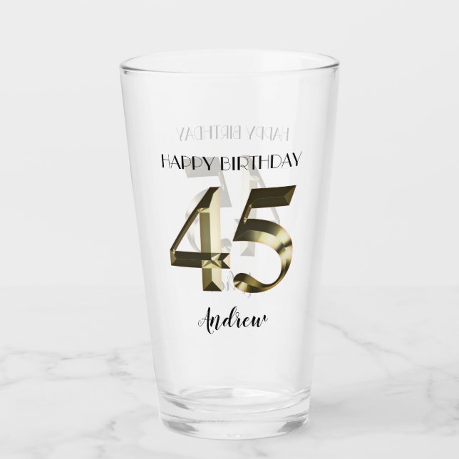 Verre Or métallique 45e anniversaire (Devant)