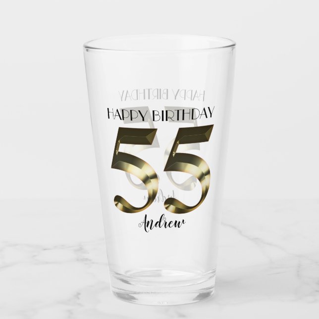 Verre Or métallique 55e anniversaire (Devant)