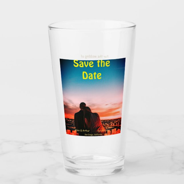 Verre orange boho enregistrer la date QR ajouter le nom  (Devant)