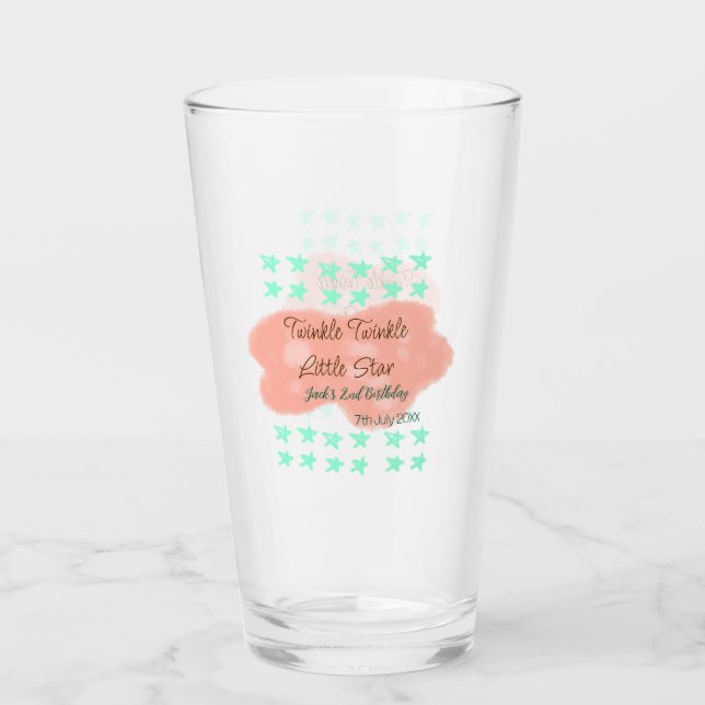 Verre Orange clouds twinkle twinkle little stars green  (Devant)
