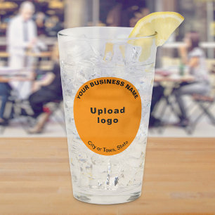 Verre Orange Color Round Shape Marque d'affaires sur ver