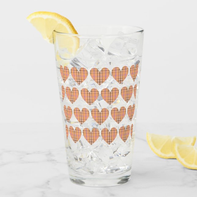 Verre Orange Plaid Flannel Heart (Devant glace)