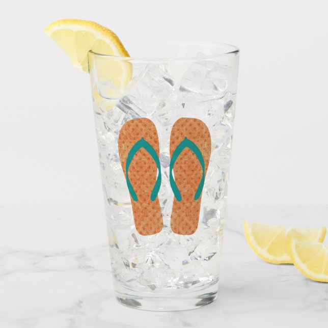 Verre Orange Summer Beach Sandales Flip Flop Design (Devant glace)