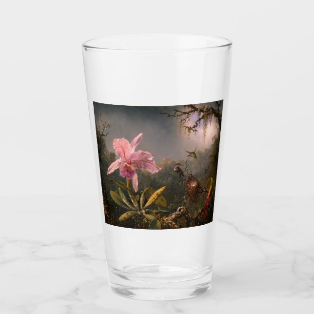Verre Orchidée de Cattleya et trois colibris (Heade) (Devant)