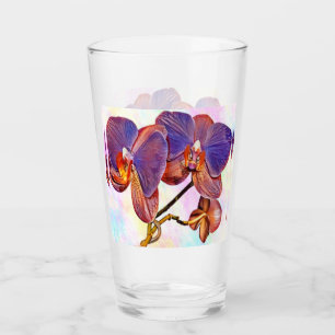 Verre orchidée violette et ambre