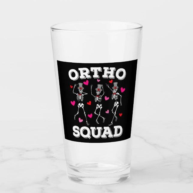 Verre Ortho Squad Dansant Squelette Valentine Boire (Devant)