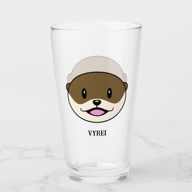 Verre Otter souriant mignon (Devant)