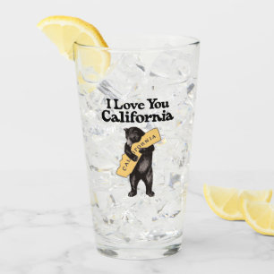 Verre Ours de la Californie de cru "je t'aime,"