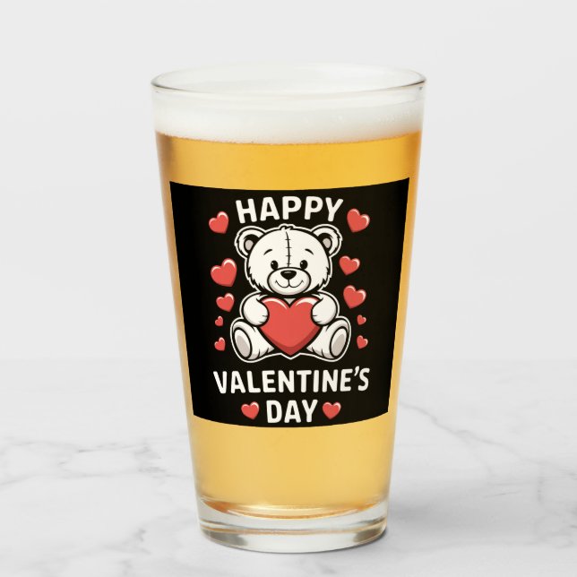 Verre Ours de la Saint-Valentin Bonne Saint Valentin  (Devant (rempli))