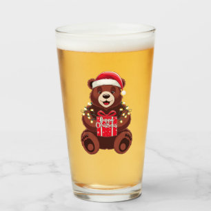 Verre Ours de Noël avec Cadeau et Lumières