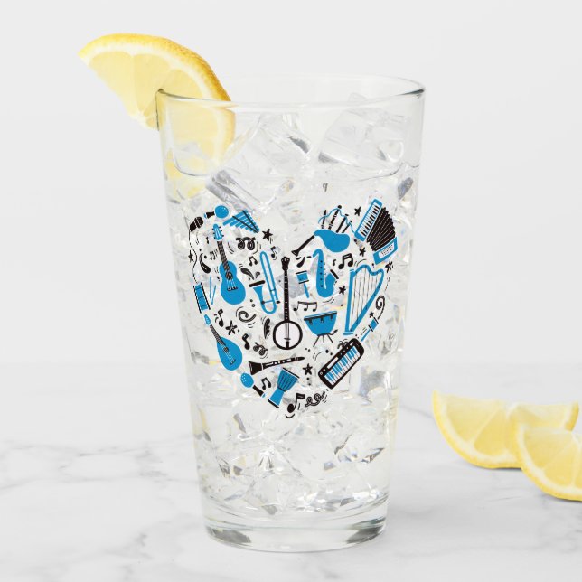 Verre Outil de coeur Musicien (Devant glace)