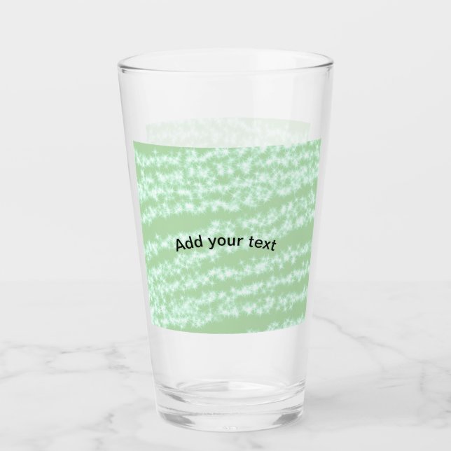 Verre Paillettes pastel vert scintillement nom texte boh (Devant)