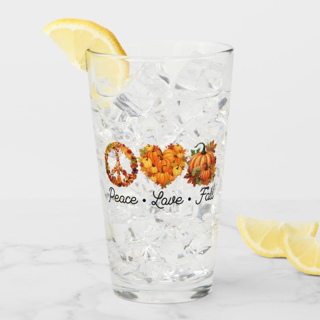 Verre Paix, Amour, Automne - Vibes d'automne douillettes (Devant glace)
